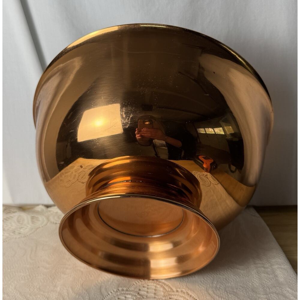 Vintage Coppercraft Guild 12" Copper Pedestal Punch Fruit Bowl MCM Decor - Picture 4 of 9